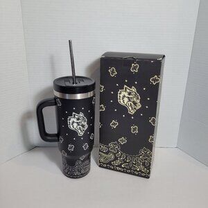 DARC Sport Tumbler Ltd Edit Bandana Print 40oz Stainless Western Wolf Black NWT